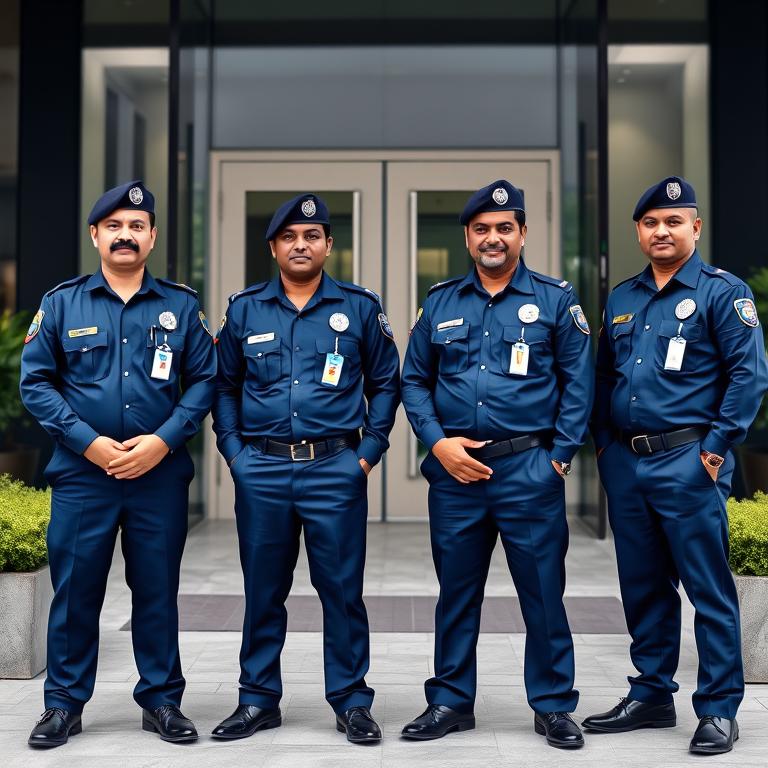 Security personnel in professional guard uniforms