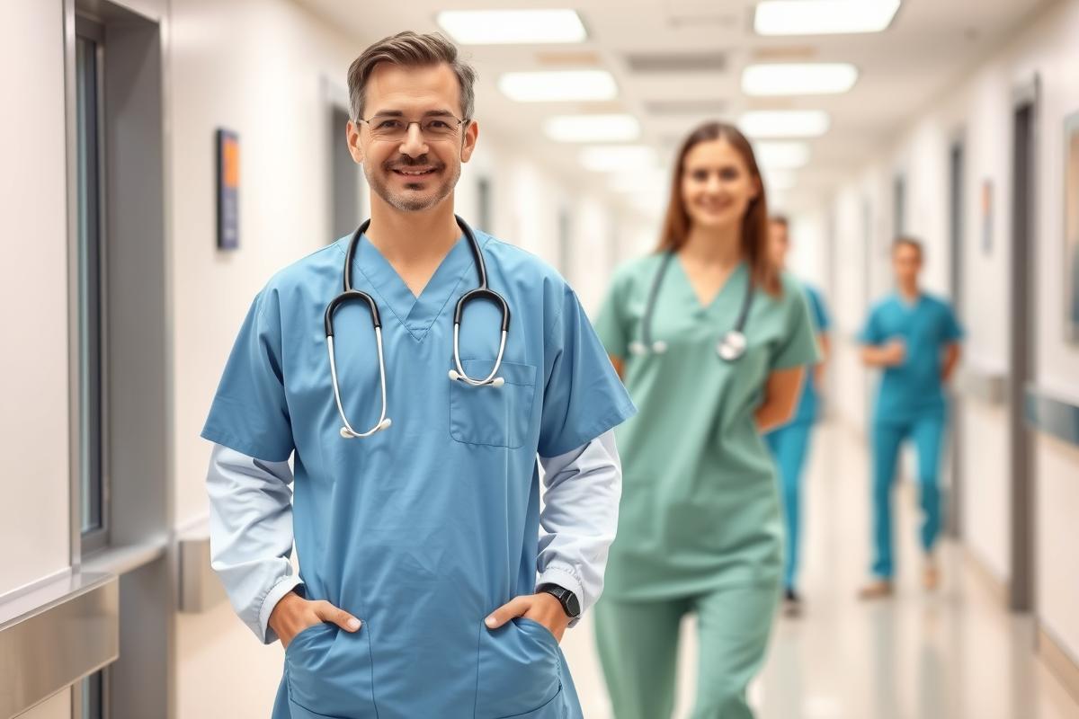 Healthcare medical scrubs and lab coats