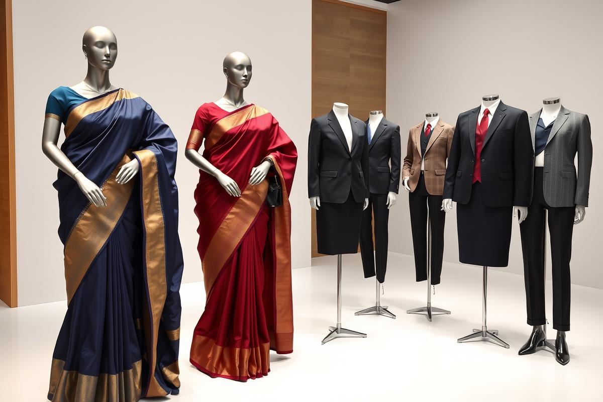 Corporate sarees and formal suits for women